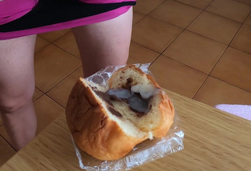 Ane Get Horny: Choco Bun Cheio de ... Esperma! Porra no fetiche por alimentos