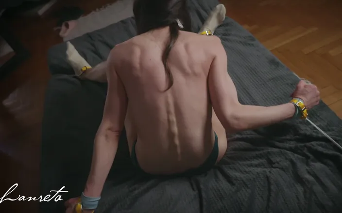 Lanreta: Tied up Muscle Flexing. Struggling Being Bound