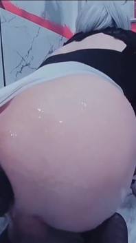 La ragazza culona tiffany ciskiss cosplay 2b scopa enormi giocattoli