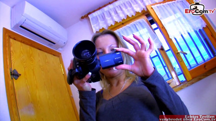 EroCom: Petite blonde with small tits shoots an amateur porn