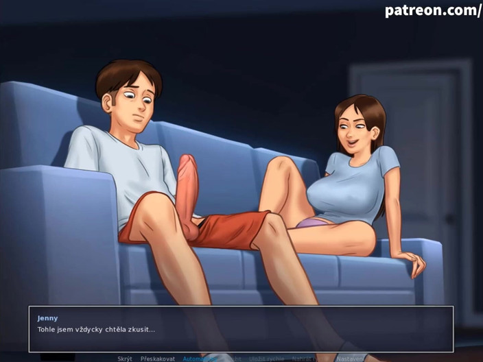 Cartoon Universal: Summertime saga del 86 - footjob från styvsyster medan styvmamma vilar (tjeckisk sub)