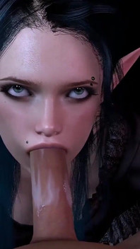 Un arrapante elfa gotica fa un pompino in punto di vista | 3D Porno