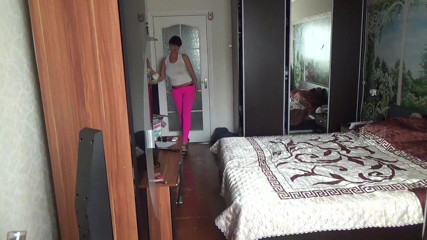 Sexy Milf: Kate sexy walking in yoga pants high heels and short...