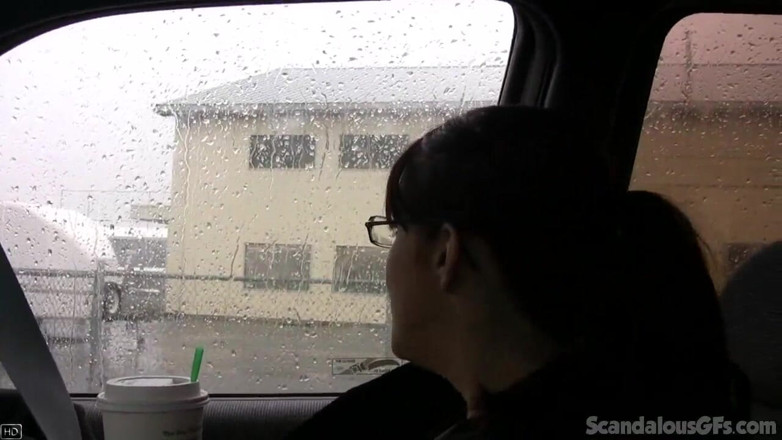 Scandalous GFs: Sexy gf shows off her pussy in the car