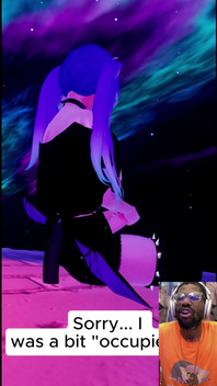 Anime Transgender Succubus Jerks off Her Beautiful Cock on a Starry Night