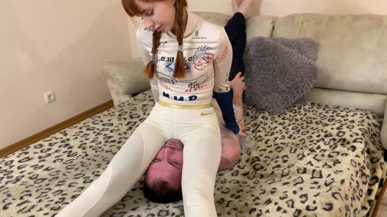 Petite Princesses Femdom: Playful Pigtailed Girl in Leggings - Throatsitting Control and Spitting Humiliation...