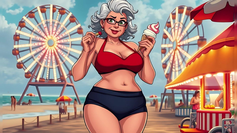 AI Porn: Bikini kartun dewasa (tidak telanjang)