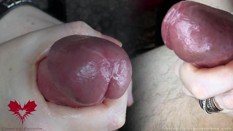 Close Up Extreme: Traitement de bite excitée - gros plan sur le contrôle de...
