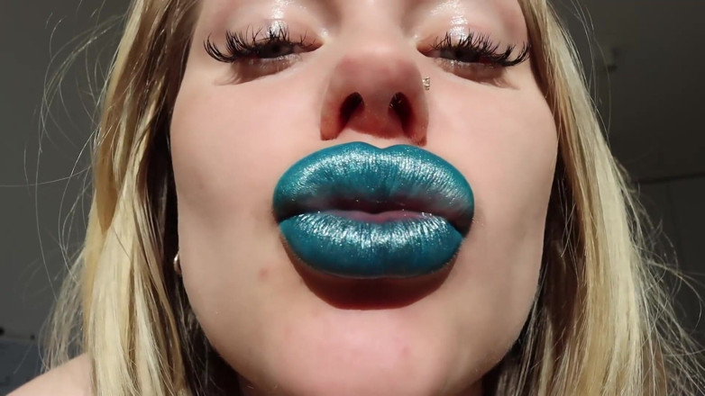 Goddess Misha Goldy: Magic of My blue shiny lips! ASMR JOI!