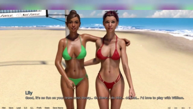 3DXXXTEEN2 Cartoon: 해변에서 세 명의 핫한 소녀. 3D 포르노 만화 섹스