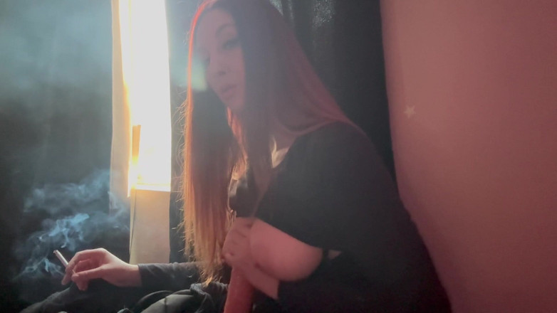 Artemisia Love: Smoking a Cigarette Big Boobs Dildo Play