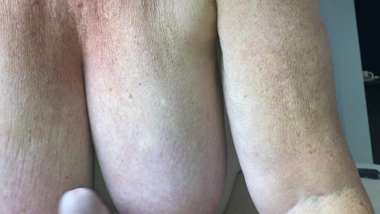 Mr MF: Mrs Mature Feet Giving a Little Titty Wank
