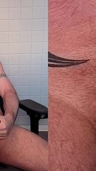 Hetero pedaço fica nu, masturba e goza na cam