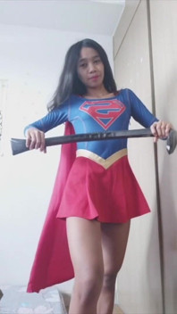 Cosplay Super Girl Riding Dildo