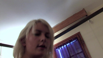 Hot Euro Girls: Blonde Spanish teen is bouncing on big wang
