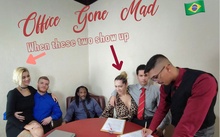 Office Gone Mad When Two Blondes Shows up (Latina's favorite daddy)