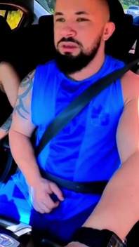 No Shame! Natzinha Flashing Her Tits in Traffic and Rubbing Herself.