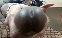 Ébano chupando polla puta