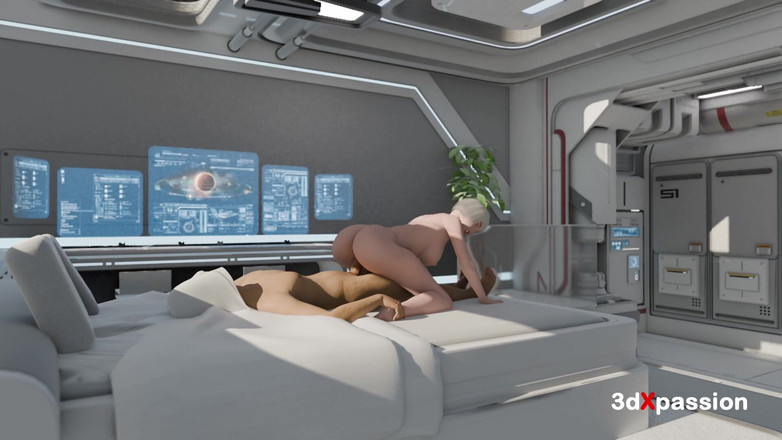 3dxpassion: Sci-Fi Lab Secrets - Die 18-jährige Schönheit Akari reitet im Reverse Cowgirl,...