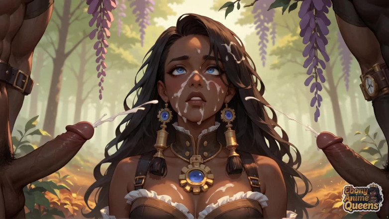 Ebony Anime Queens: Ebony Queen's Forest Lick Autumn's Hottest Chick! XXX, Sex, Very...