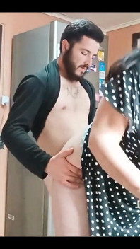 Homemade Amateur Sex in the Kitchen with My Stepmother.