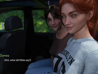 Dirty GamesXxX: 夏の暑さ:車の中で1人の男と2人のセクシーな女の子ep.3
