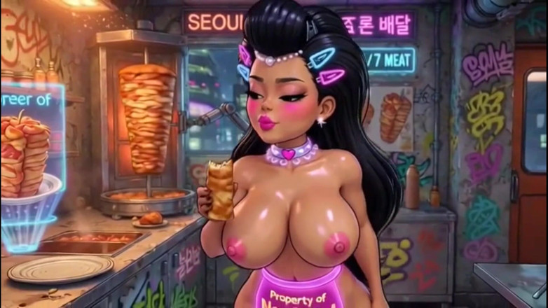 Hot girl dancing: Funny Cartoon Girl Topless, Ai Animation