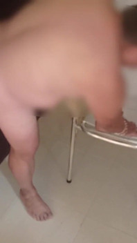 MILF Granny Walking Naked Across the Room and Showing Her Feet