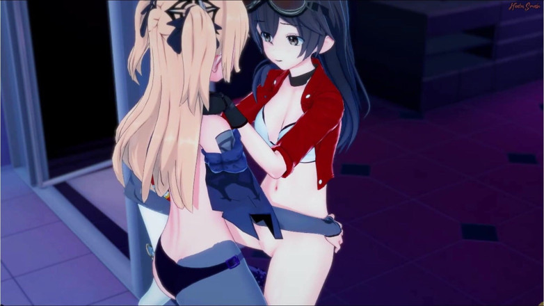 Hentai Smash: Fischl e Amber fanno sesso lesbico, si scopano a vicenda...