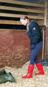 Buty Kontra piłki, Ekstremalnie Twarde Myśliwi Wellingtons Ballbusting w stajni