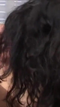 Brunette BBW gangbanged in close up action