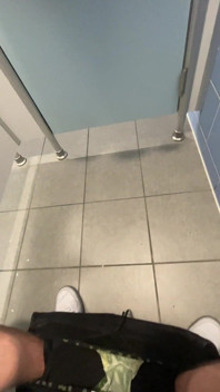 First Cum in the Public Toilet