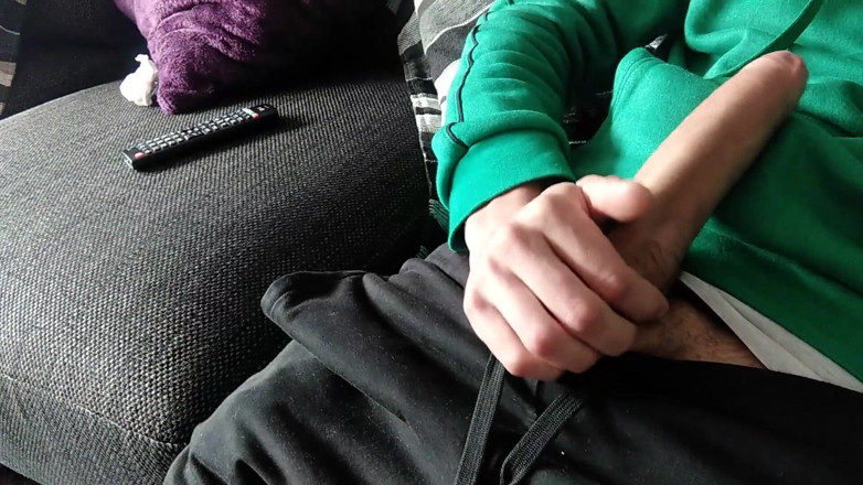 Elvissc: Huge Veiny Cock Is Jerked on the Couch Until He...