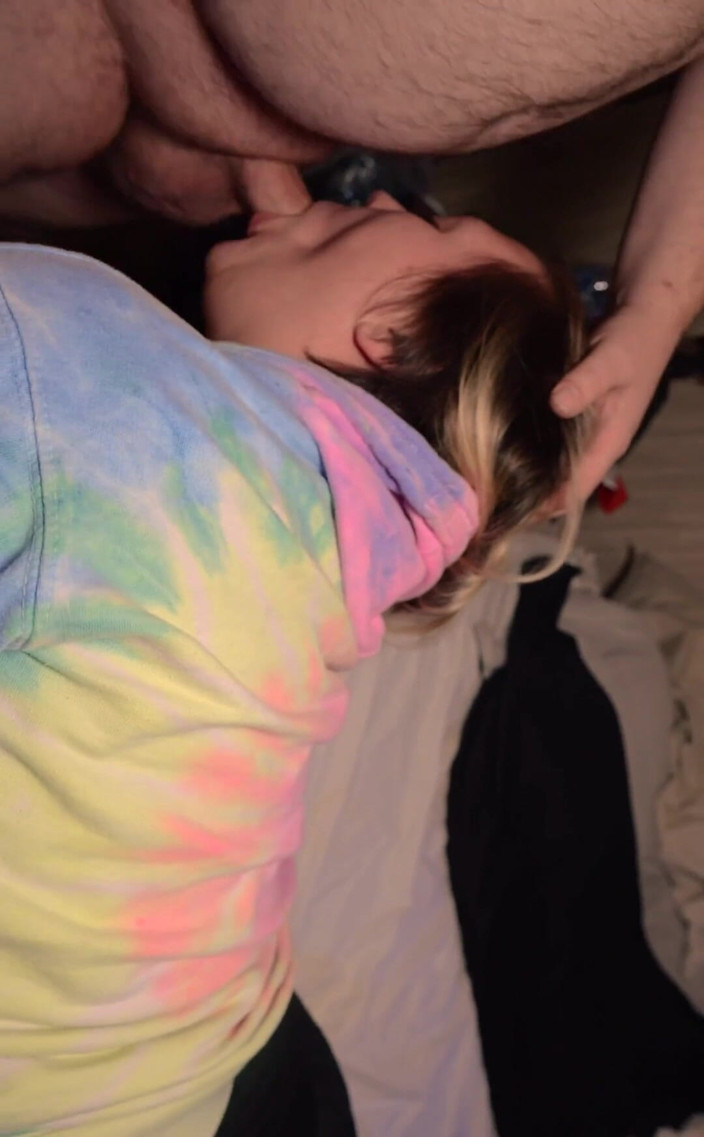 Funhousewife69: Housewife Gagging on Cock Upside Down, Sucking at the Edge...