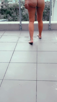 Wifey Flashing Ont He Exclusive Hotel Balcony