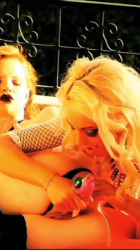 Lesbian girls play hard anal games