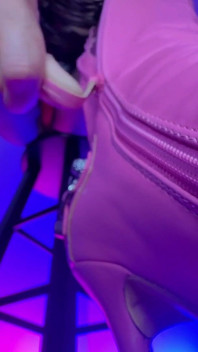 Bratty Pink Boots Tease- Ebony Femdom Goddess Rosie Reed Boot Domination Humiliation Mind Fuck