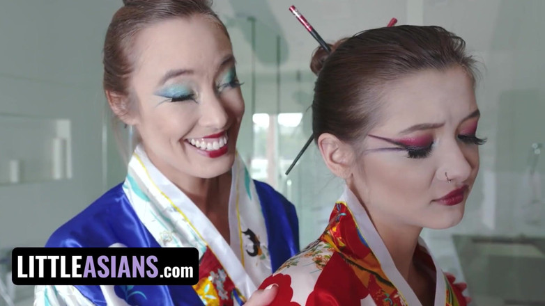 Little Asians: Little Asians - Beautiful Asian in kimono Christy Love teaches inexperienced...