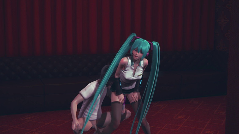 Waifu club 3D: ミクは彼女が絶頂するまでバイブレーターで犯された
