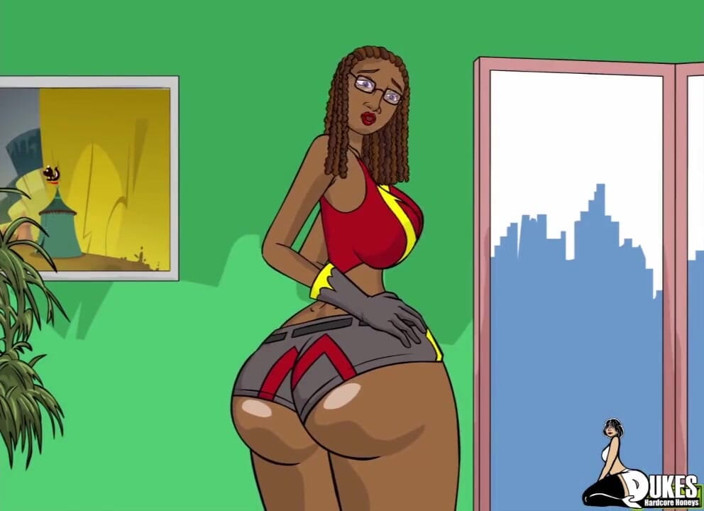 Dukes Hardcore Honeys: Superheroine ebony pantat besar ditangkap oleh alien