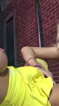 Blonde milf with big balls and lots of sperm