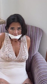 Office Self Bond: Secretary Latina Ties Herself up for Boss, Gives Blowjob and Foot Job Then Hogtied HD