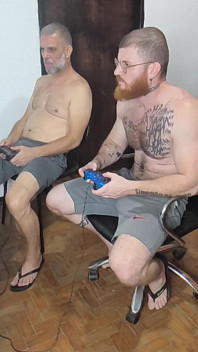 Carmona and Her Stepfather Playing Video Games Naked