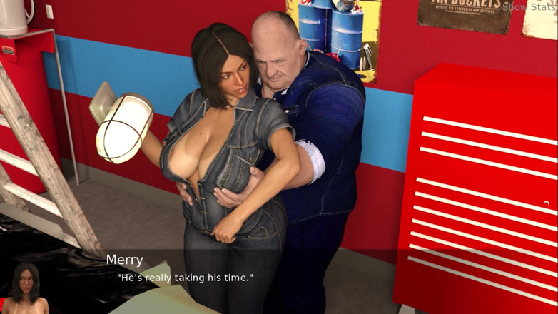 Porny Games: Projek hotwife - belajar untuk membetulkan kereta (27)