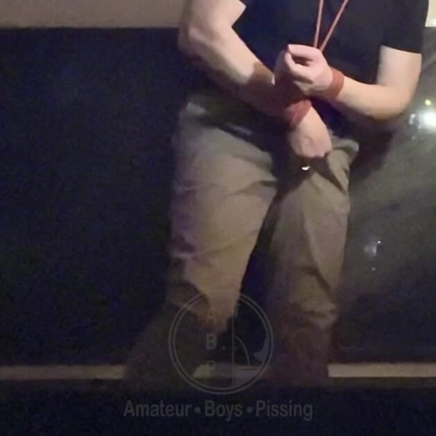 AmateurBoysPissing: Pee Desperation Challenge Clothed Amateur Boy Got His Hands Tied...