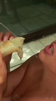 Tattooed Guy Pisses Two Blonde Babes in the Mouth
