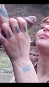 Sweet Teen Was Peeing Outdoor and Had to Suck a Big Dick