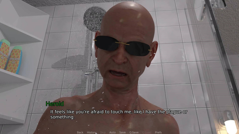 Dirty GamesXxX: 新しい近所:寝取られ夫は、妻が盲目の老人を大きく太いペニスでオナニーするのを見ている - エピソード4