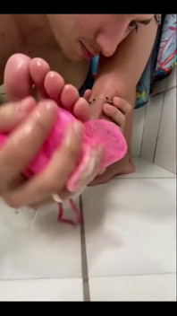 Useless Slave Washes Mistress Kiffa Feet
