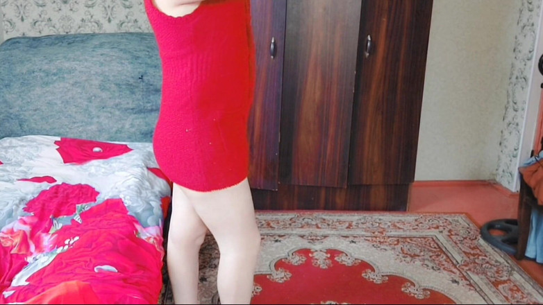 Kitty_Cross: Ubrana na czerwono seksowna Ladyboy Crossdresser Shemale Princess